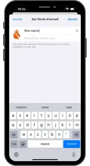 Enregistrez le raccourci sur votre téléphone